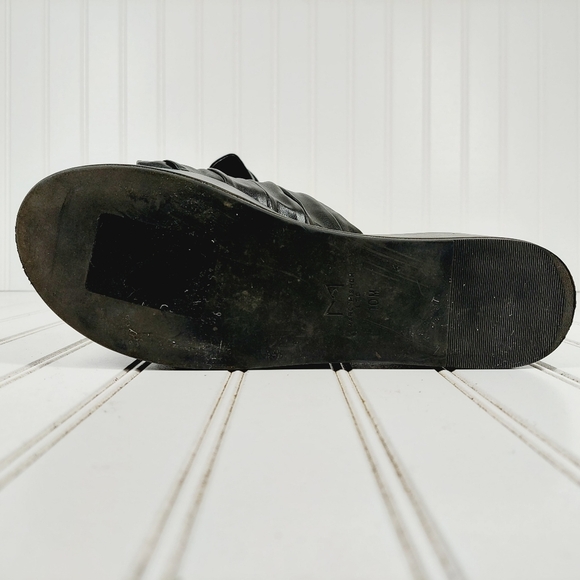 Marc Fisher Herald Black Leather Slip On Platform Wedge Sandals i815 - Picture 10 of 11